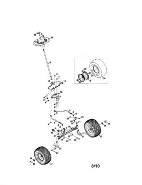 Steering/axle Diagram and Parts List for 247289800  Craftsman Lawn Tractor