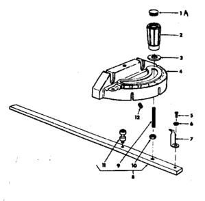 Miter Gauge Assembly Diagram and Parts List for 11329855  Craftsman Power Motor