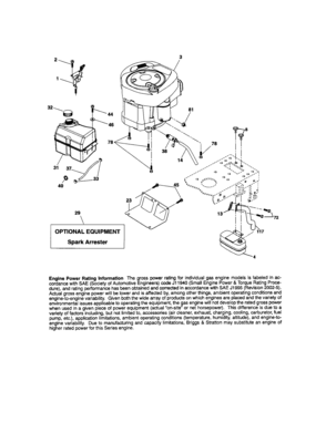Engine Diagram and Parts List for 917287073  Craftsman Lawn Tractor