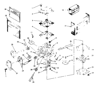 Carburetor Diagram and Parts List for 917353722  Craftsman Chainsaw