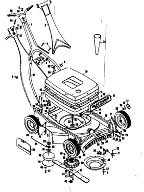 Replacement Parts Diagram and Parts List for 13191420  Craftsman Lawn Mower