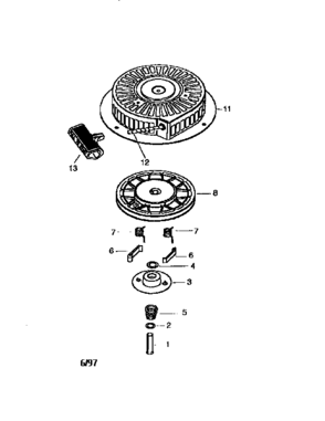 Recoil Starter 590704 Diagram and Parts List for 143958003  Craftsman Engine