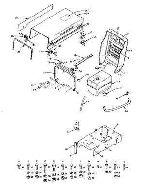Part Location Diagram of 8889R Craftsman Lawn tractor bagger attachment chute latch