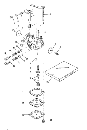 Carburetor 630795 Diagram and Parts List for 91760029  Craftsman Chainsaw