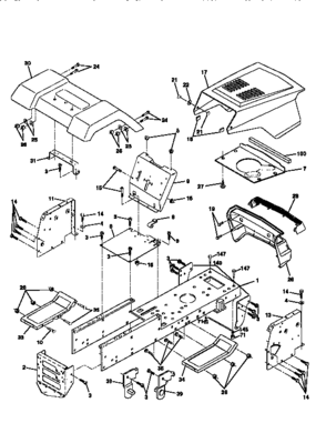 Chassis And Enclosures Diagram and Parts List for 917258502  Craftsman Lawn Tractor