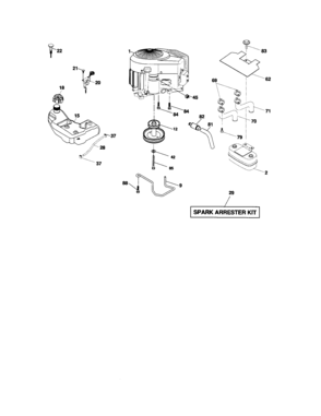 Engine Diagram and Parts List for 917287260  Craftsman Lawn Tractor