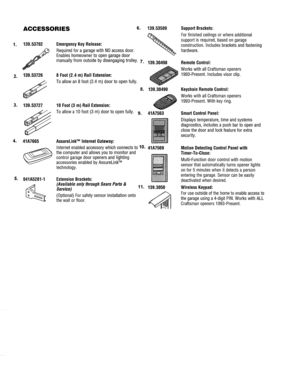 Accessories Diagram and Parts List for 13954990  Craftsman Garage Door Opener
