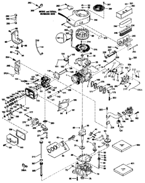 Replacement Parts Diagram and Parts List for 143426152  Craftsman Engine