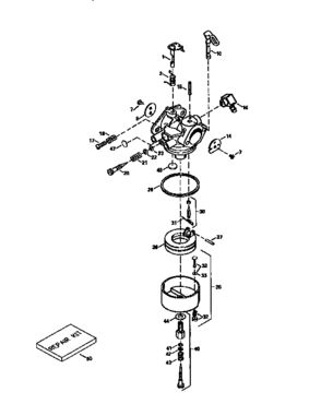 Carburetor 632536 (71/143) Diagram and Parts List for 143426012  Craftsman Engine