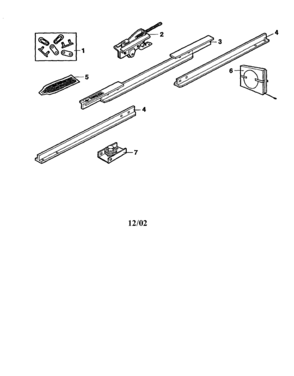 Rail Assembly Diagram and Parts List for 13953325SRT1  Craftsman Garage Door Opener