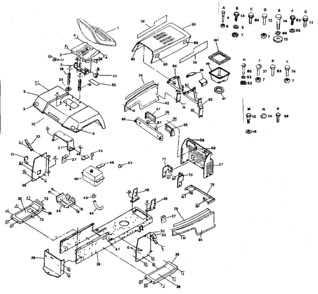 Chassis And Enclosures Diagram and Parts List for 917254550  Craftsman Lawn Tractor