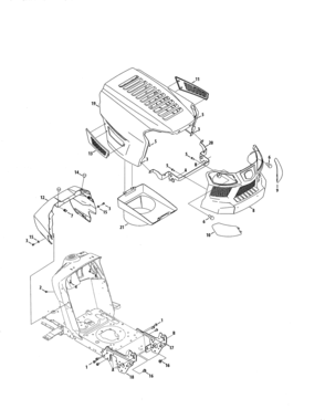 Hood/bumper Diagram and Parts List for 247203722  Craftsman Lawn Tractor