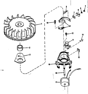 Magneto (wico Fw-2617) Diagram and Parts List for 14341350  Craftsman Engine
