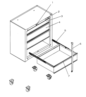 Tool Chest Diagram and Parts List for 706595571  Craftsman Tool Stand & Cart