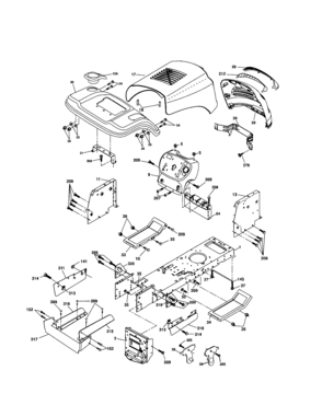 Chassis And Enclosures Diagram and Parts List for 917253132  Craftsman Lawn Tractor