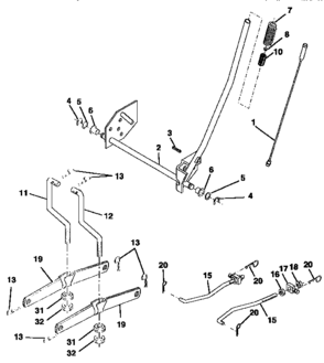 Lift Diagram and Parts List for 917257572  Craftsman Lawn Tractor