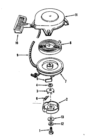 Rewind Starter No. 590374 Diagram and Parts List for 143534032  Craftsman Engine