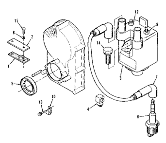 Ignition Diagram and Parts List for 73910896B  Craftsman Engine