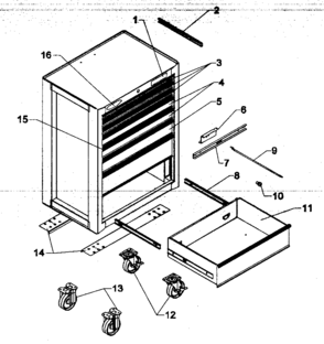 Chest Diagram and Parts List for 706619473  Craftsman Tool Stand & Cart
