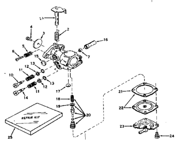 Carburetor No. 631245 Diagram and Parts List for 143571022  Craftsman Engine