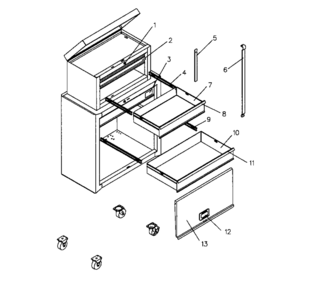 Tool Chest Diagram and Parts List for 706811591  Craftsman Tool Stand & Cart
