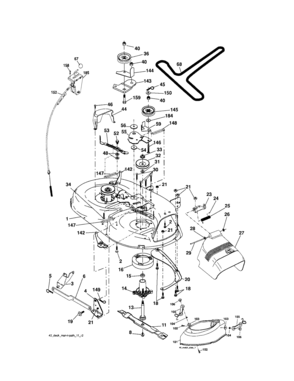 Mower Deck Diagram and Parts List for 917253280  Craftsman Lawn Tractor