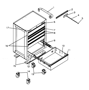 Part Location Diagram of 18194-EB2 Craftsman Tool chest drawer