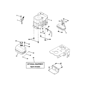 Engine Diagram and Parts List for 917272053  Craftsman Lawn Tractor