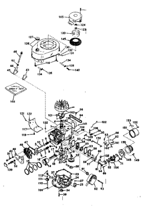 Basic Engine Diagram and Parts List for 143165042  Craftsman Engine