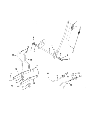 Lift Diagram and Parts List for 917259920  Craftsman Lawn Tractor