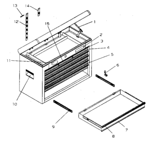 Chest Diagram and Parts List for 706657641  Craftsman Tool Stand & Cart