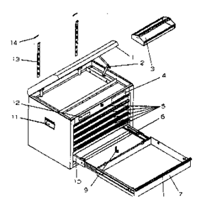 Chest Diagram and Parts List for 706593151  Craftsman Tool Stand & Cart