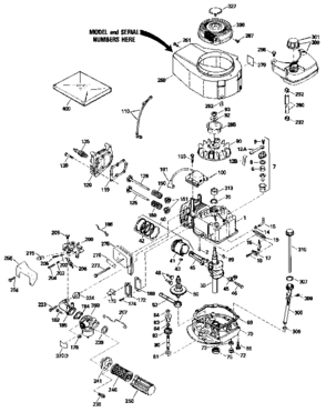 Replacement Parts Diagram and Parts List for 143424522  Craftsman Engine