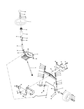 Steering Diagram and Parts List for 917256340  Craftsman Lawn Tractor