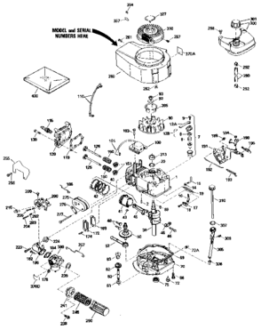 Replacement Parts Diagram and Parts List for 143434442  Craftsman Engine