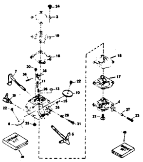 Carburetor No. 632506 Diagram and Parts List for 200681001  Craftsman Engine
