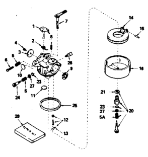 Carburetor No. 632511 Diagram and Parts List for 143796112  Craftsman Engine