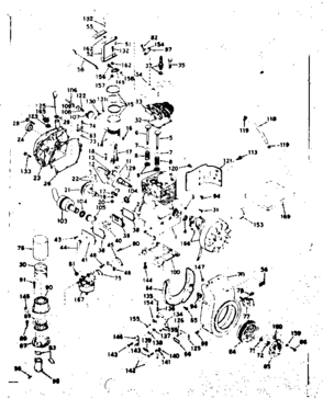 Basic Engine Diagram and Parts List for 143586262  Craftsman Engine