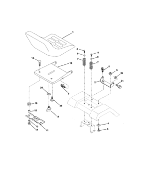 Seat Assembly Diagram and Parts List for 917250450  Craftsman Lawn Tractor