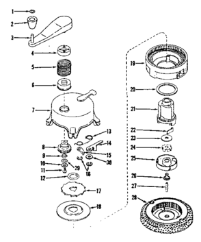 Ratchet Self Starter No. 29711 Diagram and Parts List for 14397250  Craftsman Engine