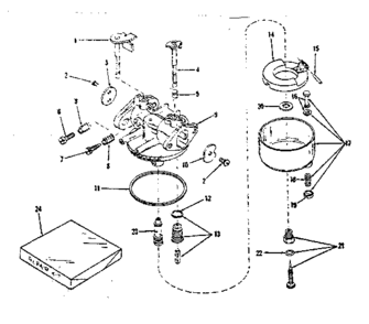 Carburetor No. 29168 (lmg-132) Diagram and Parts List for 14312302  Craftsman Engine