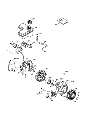 Fly Wheel Diagram and Parts List for 143996005  Craftsman Engine