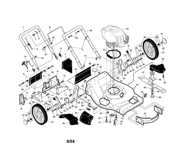 Diagram Diagram and Parts List for 917374430 Type 0 Craftsman Lawn Mower