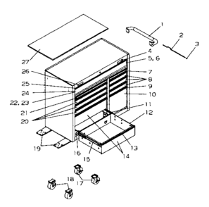Tool Cart Diagram and Parts List for 706597282  Craftsman Tool Stand & Cart