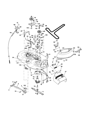 Mower Diagram and Parts List for 917257401  Craftsman Lawn Tractor