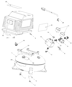 Default Diagram and Parts List for 919-16528 Type 2 Craftsman Compressor