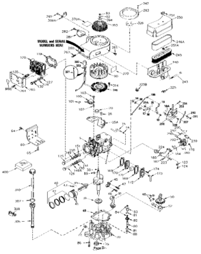 Replacement Parts Diagram and Parts List for 143436122  Craftsman Engine