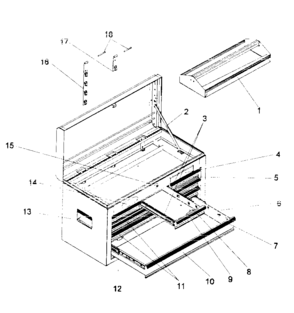 Chest Diagram and Parts List for 70621083  Craftsman Tool Stand & Cart