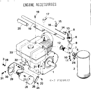Engine Accessories Diagram and Parts List for 580320972  Craftsman Engine