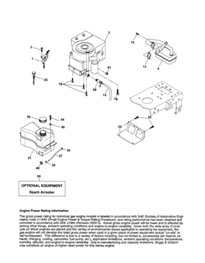 Engine Diagram and Parts List for 917253281  Craftsman Lawn Tractor